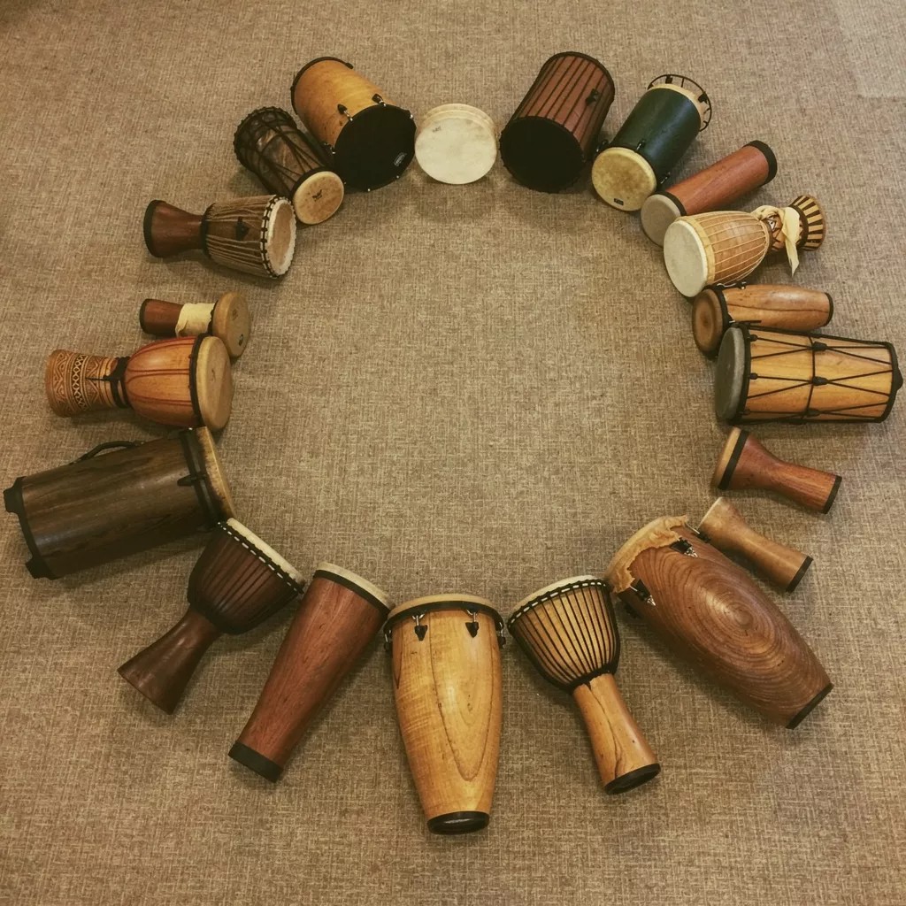 team drumming activity in conference room